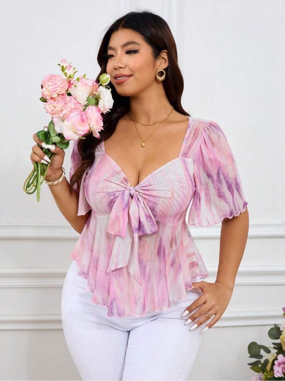 Plus Size Short Sleeve T-Shirt, Casual & Fashionable, Suitable For Summer